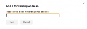 Specifying forwarding email address