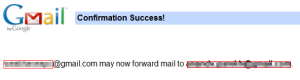 Email forwarding completed in Gmail