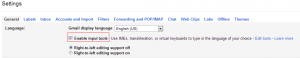 Enabling input tools in Gmail