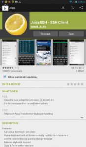 JuiceSSH in Google Play store