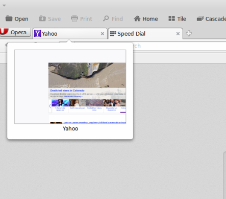 Tab preview in Opera browser