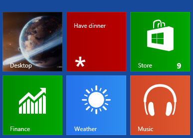 RemindMe reminder on Windows 8 start screen