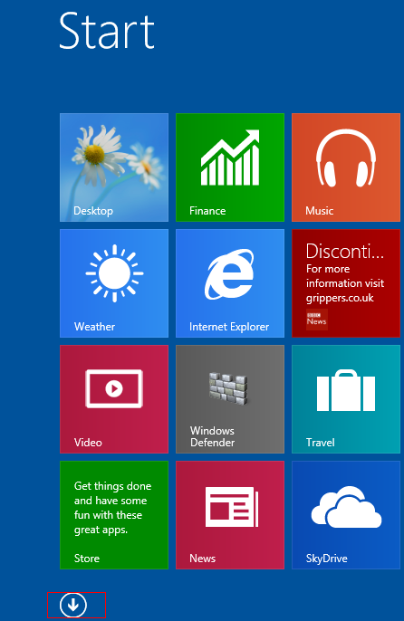 Windows 8.1 start screen