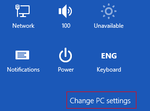 Change PC settings in Windows 8