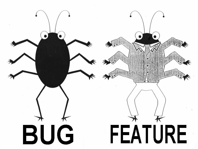 Software bug v/s features