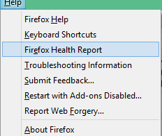 Firefox Health Report