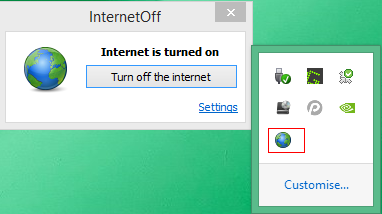 Turn off internet using InternetOff