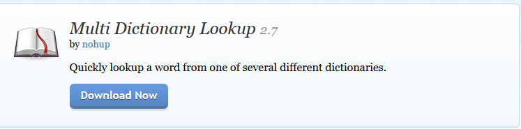 multi dictionary lookup add-on for Mozilla Firefox