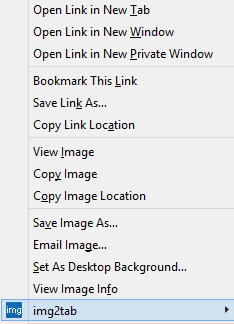 img2tab in Firefox menu