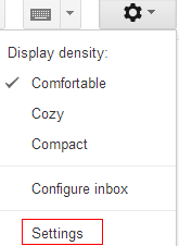 accessing gmail settings