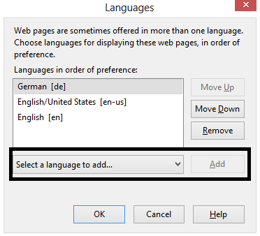 Adding languages for webpages that support different languages