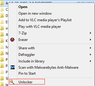 Running Unlocker on folders in Windows