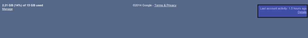 last login activity option in Gmail
