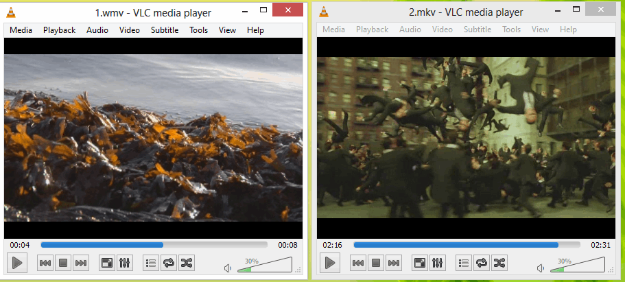 Playing multiple video files simultaneously using VLC player in Windows