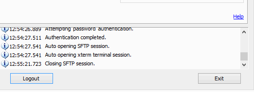 Logging out of Bitvise SSH client 