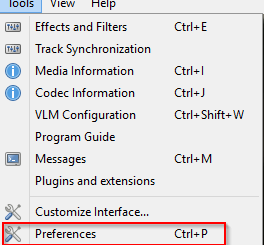 vlc player preferences