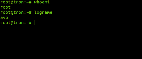 difference between logname and whoami