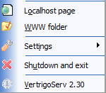 Various settings for VertrigoServ