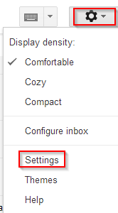 Accessing Gmail settings