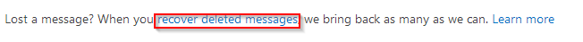 Recovering deleted messages in Outlook.com