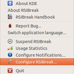 Configuring RSIBreak settings