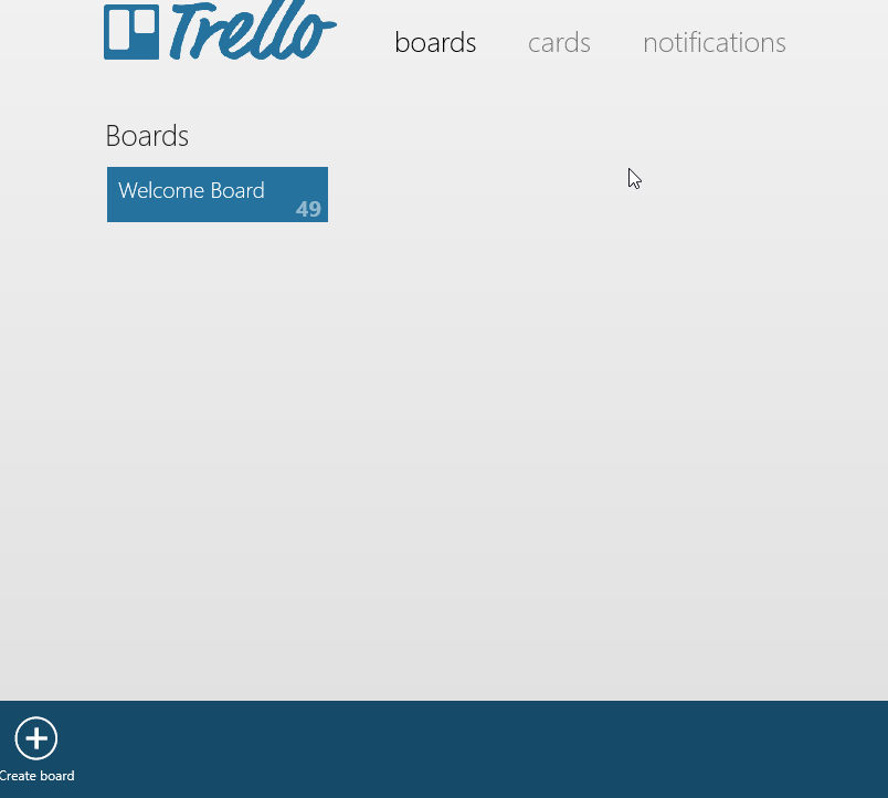 Adding a new board in Trello