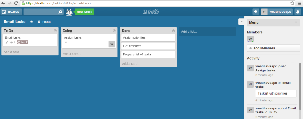 Trello web version