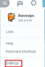 Twitter settings