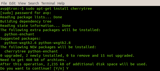 installing cherrytree in Ubuntu