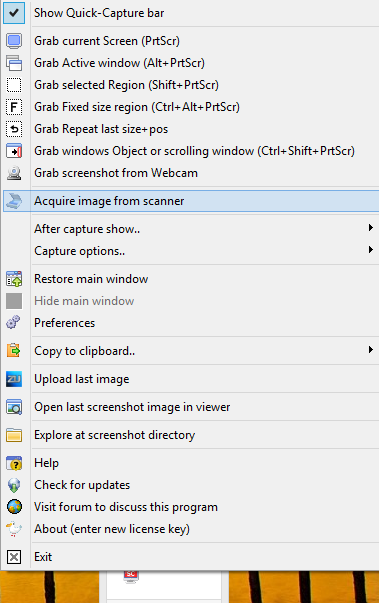 various screenshot preferences for screenshot capture