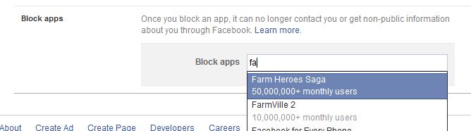 Adding apps to be blocked in Facebook