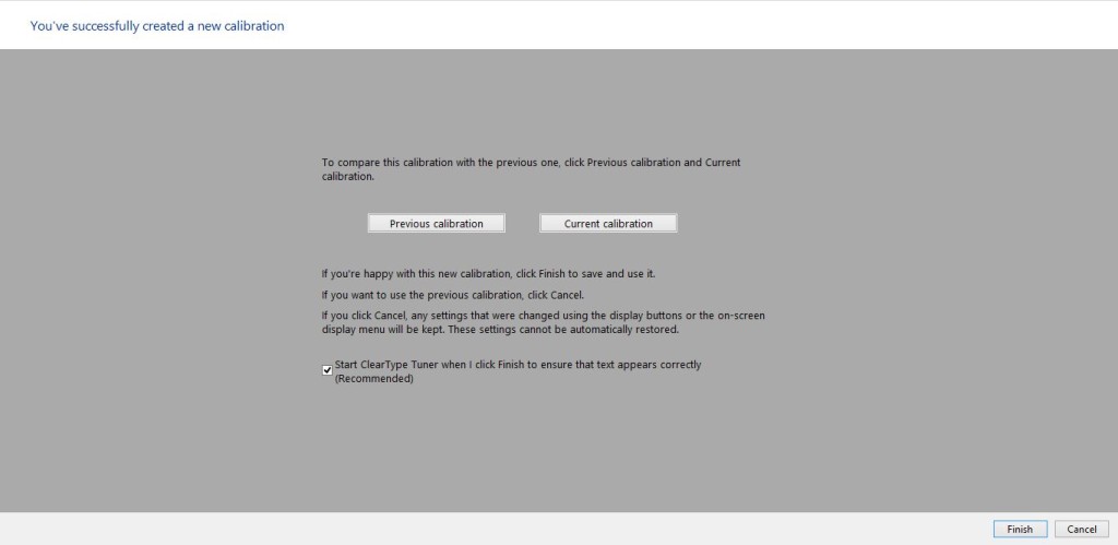 applying calibration settings