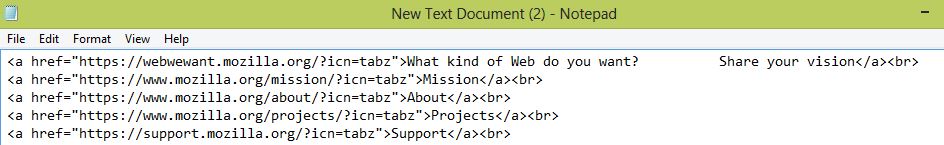 Copied web links from within a webpage using Easy Copy