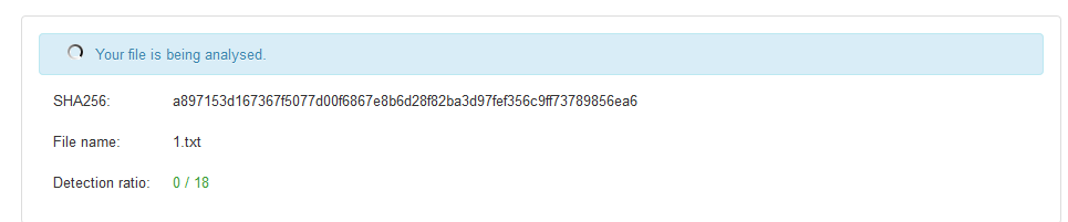 file scan in progress using virustotal