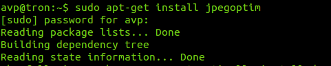 installing jpegoptim in Ubuntu