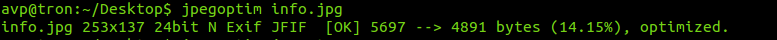 optimizing jpeg images in Ubuntu using jpegoptim