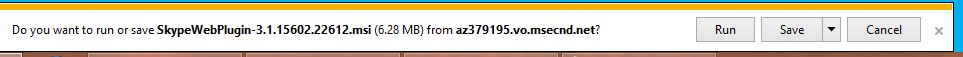 Running the setup of Skype plugin for Outlook.com