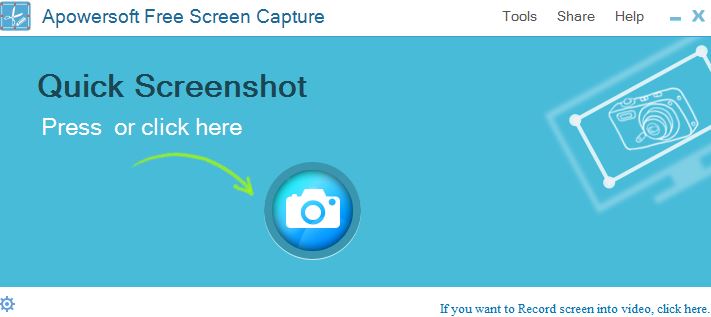 screenshot.net user interface for taking screenshots