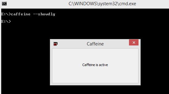 command line options for Caffeine