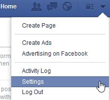 accessing Facebook settings