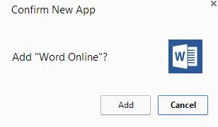 Installing Word Online app for Google Chrome