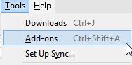 Accessing add-ons options in Firefox