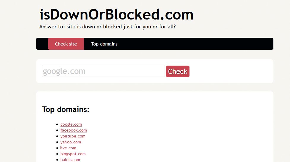 isdownorblocked top domains list