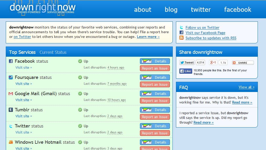 downrightnow home page