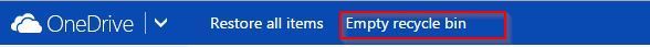 emptying recycle bin in OneDrive