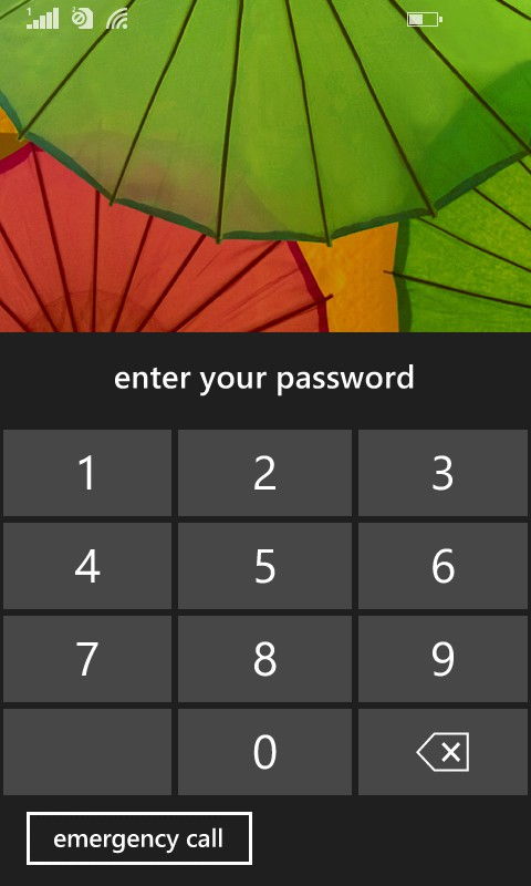 locked Windows 8.1 phone screen