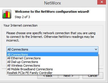 NetWorx interface configuration during installation