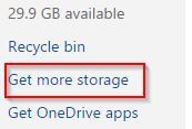 accessing OneDrive options