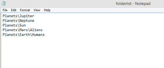 text file to import folder list in Text 2 Folders