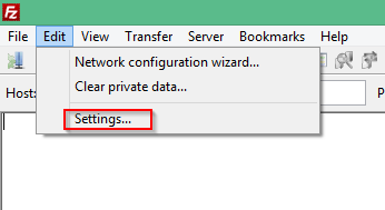 changing Filezilla settings